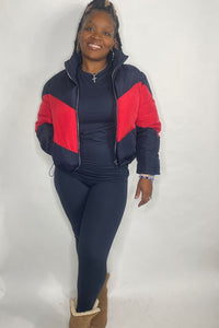 Chevron Puffer Coat